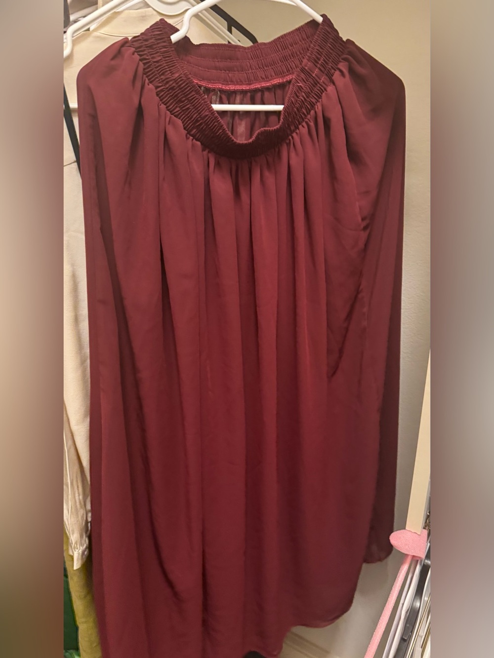 American Apparel Burgundy Maxi Skirt with Elastic Waist